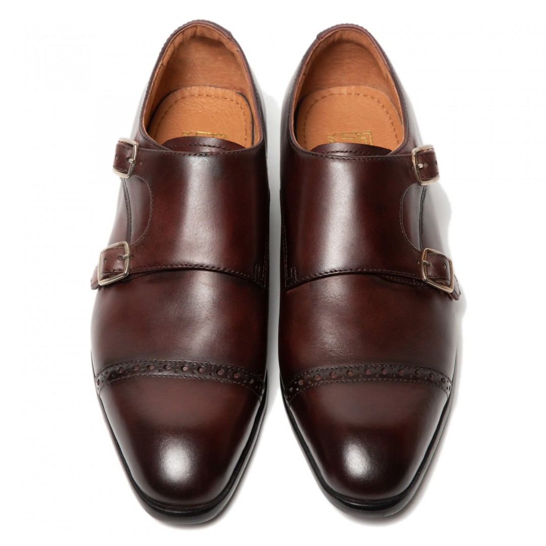 GIÀY DOUBLE MONK STRAP MÀU NÂU SẪM MSF05