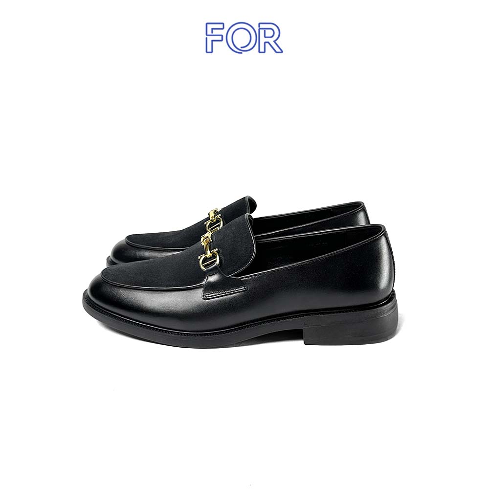 GIÀY SUEDE HORSEBIT LOAFER DA BÒ MÀU ĐEN HLF12