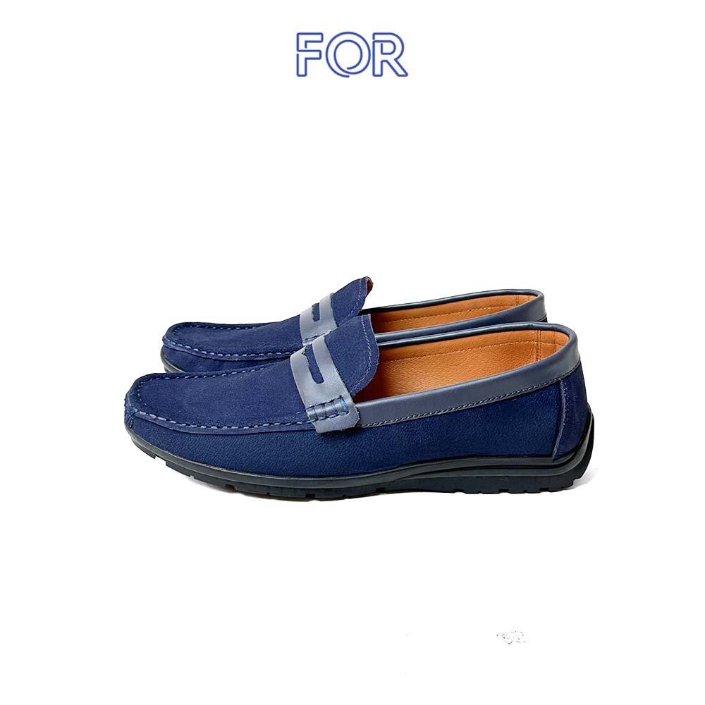 GIÀY LƯỜI MOCCASIN DA LỘN MÀU XANH NAVY MF20