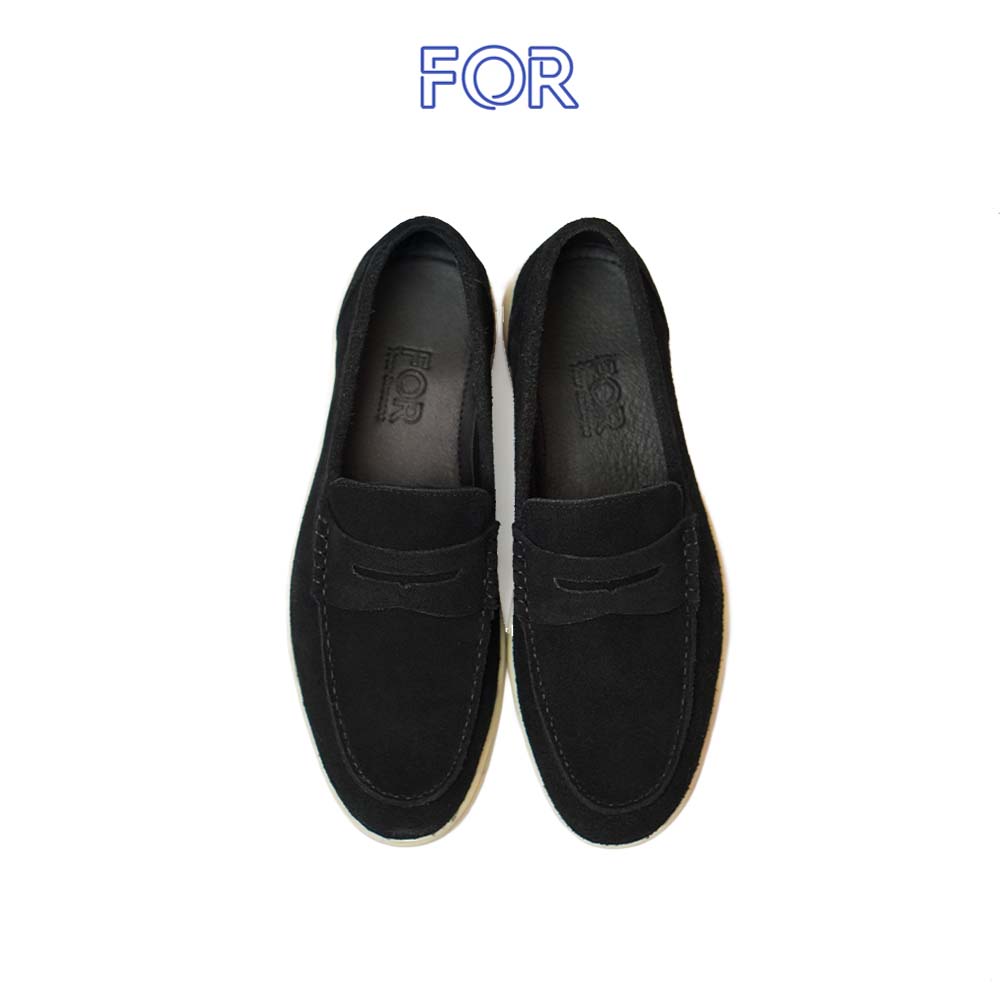 GIÀY LƯỜI PENNY LOAFERS DA LỘN MÀU ĐEN PLF13