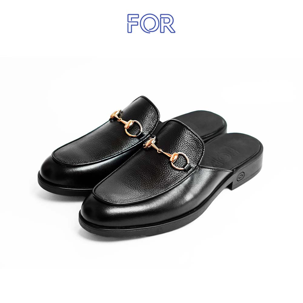 SỤC HORSEBIT MULES DA BÒ MILL MÀU ĐEN SF08