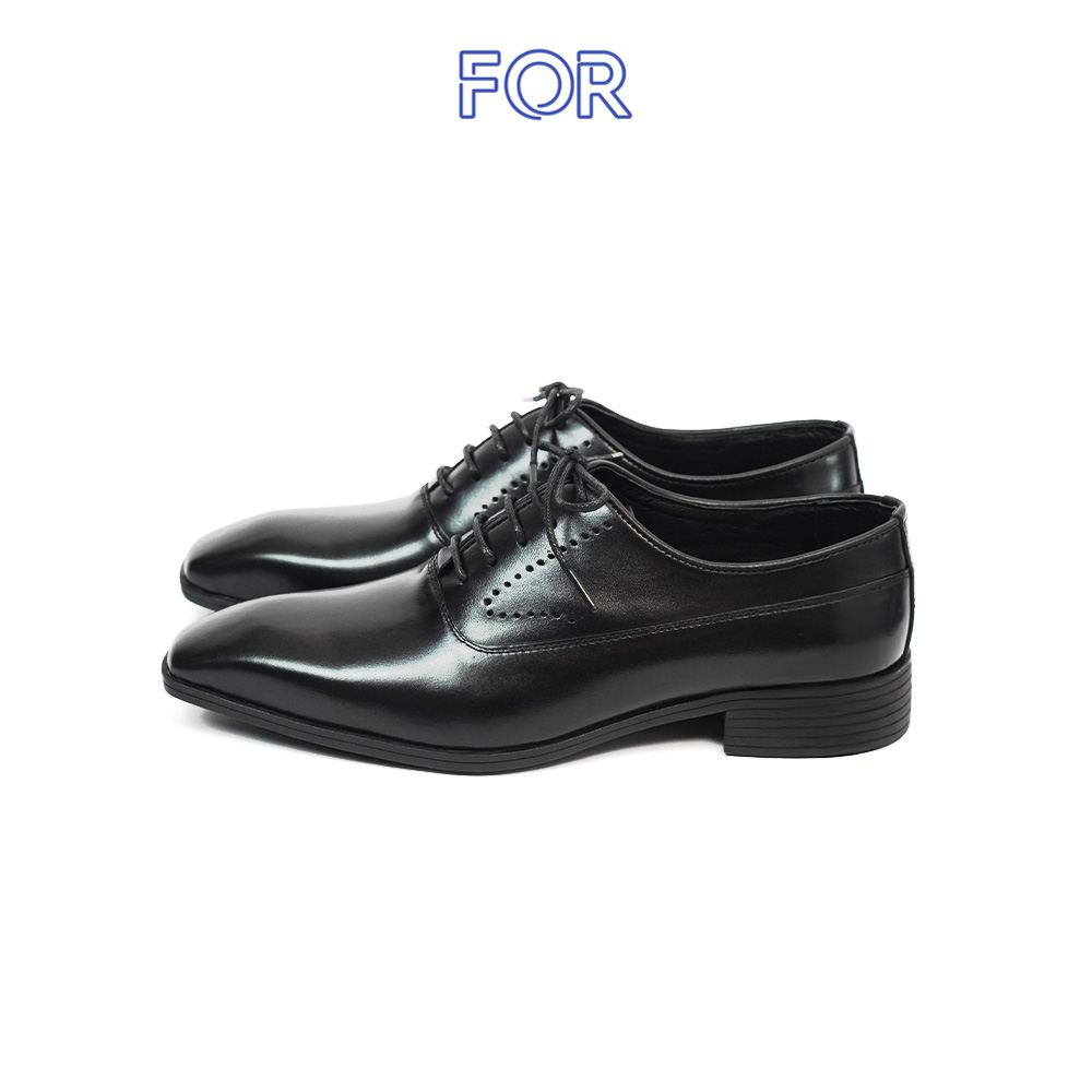 GIÀY PLAIN-TOE OXFORD MÀU ĐEN MŨI THUÔN OF04