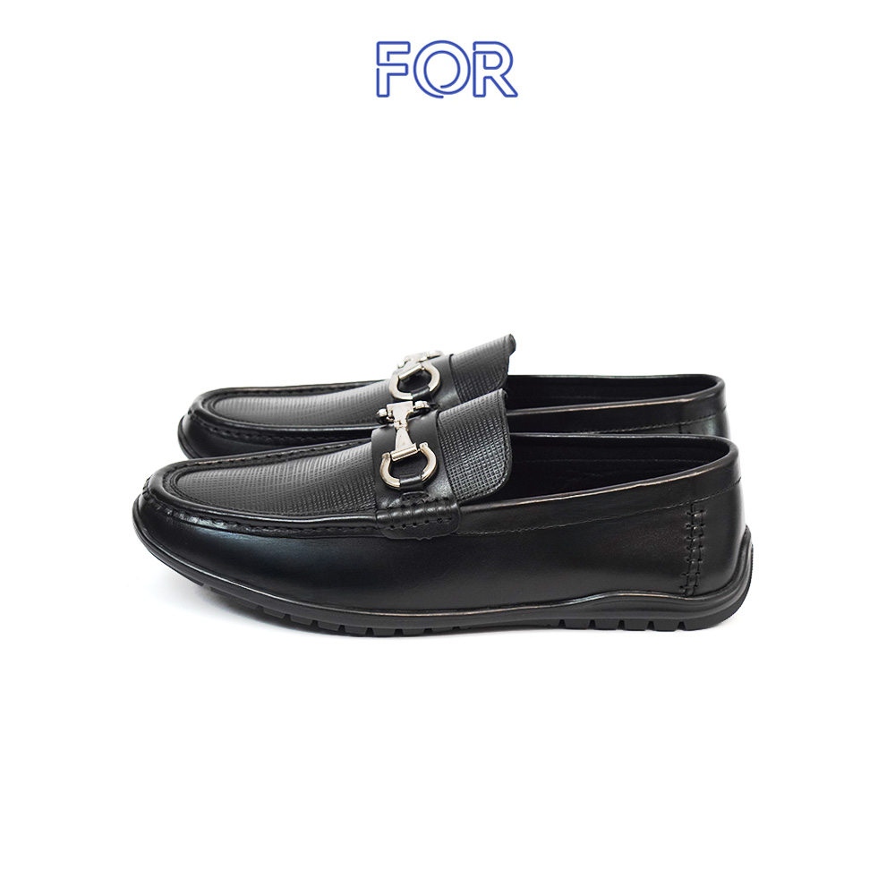 GIÀY LƯỜI MOCCASIN HOẠ TIẾT VÂN NGANG DỌC CÓ KHUY MF02