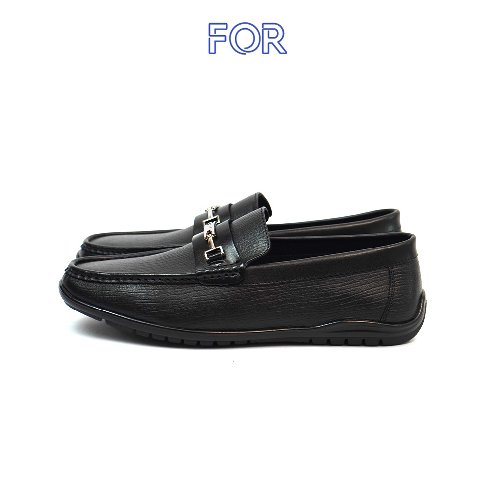 GIÀY LƯỜI MOCCASIN VÂN KẺ SỌC CÓ KHUY MF06