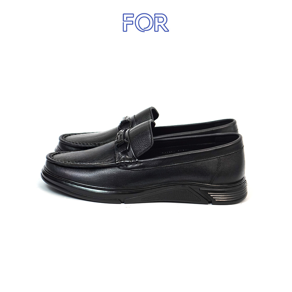 GIÀY LƯỜI MOCCASIN DA HẠT MÀU ĐEN MF21