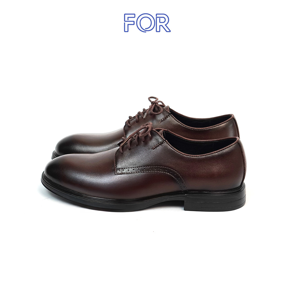 GIÀY PLAIN-TOE DERBY MÀU NÂU MŨI TRÒN DF11
