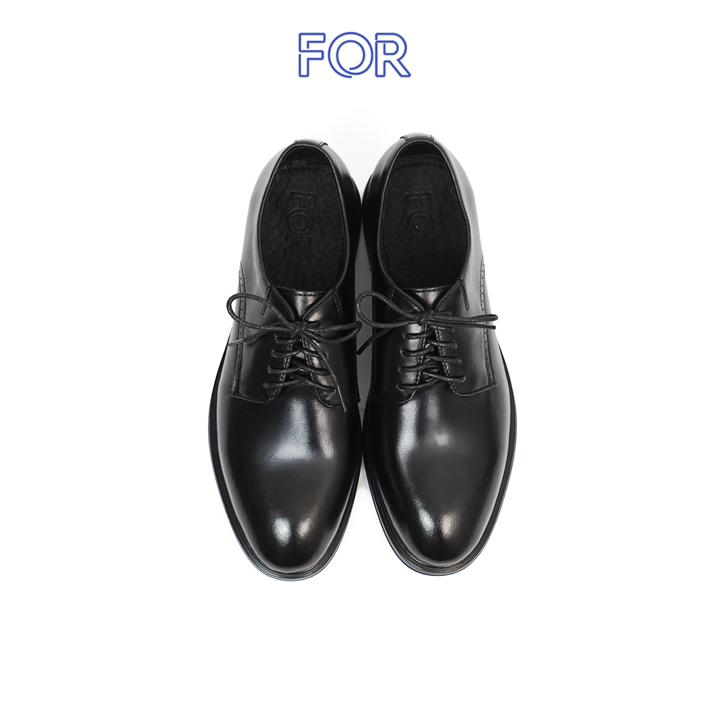 GIÀY PLAIN-TOE DERBY MÀU ĐEN MŨI TRÒN DF13