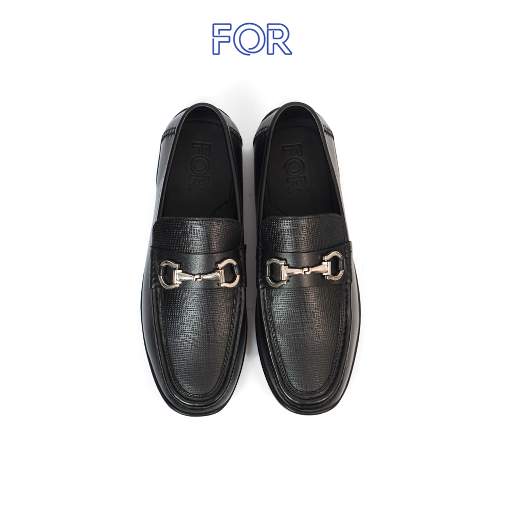 GIÀY LƯỜI MOCCASIN HOẠ TIẾT VÂN NGANG DỌC CÓ KHUY MF02