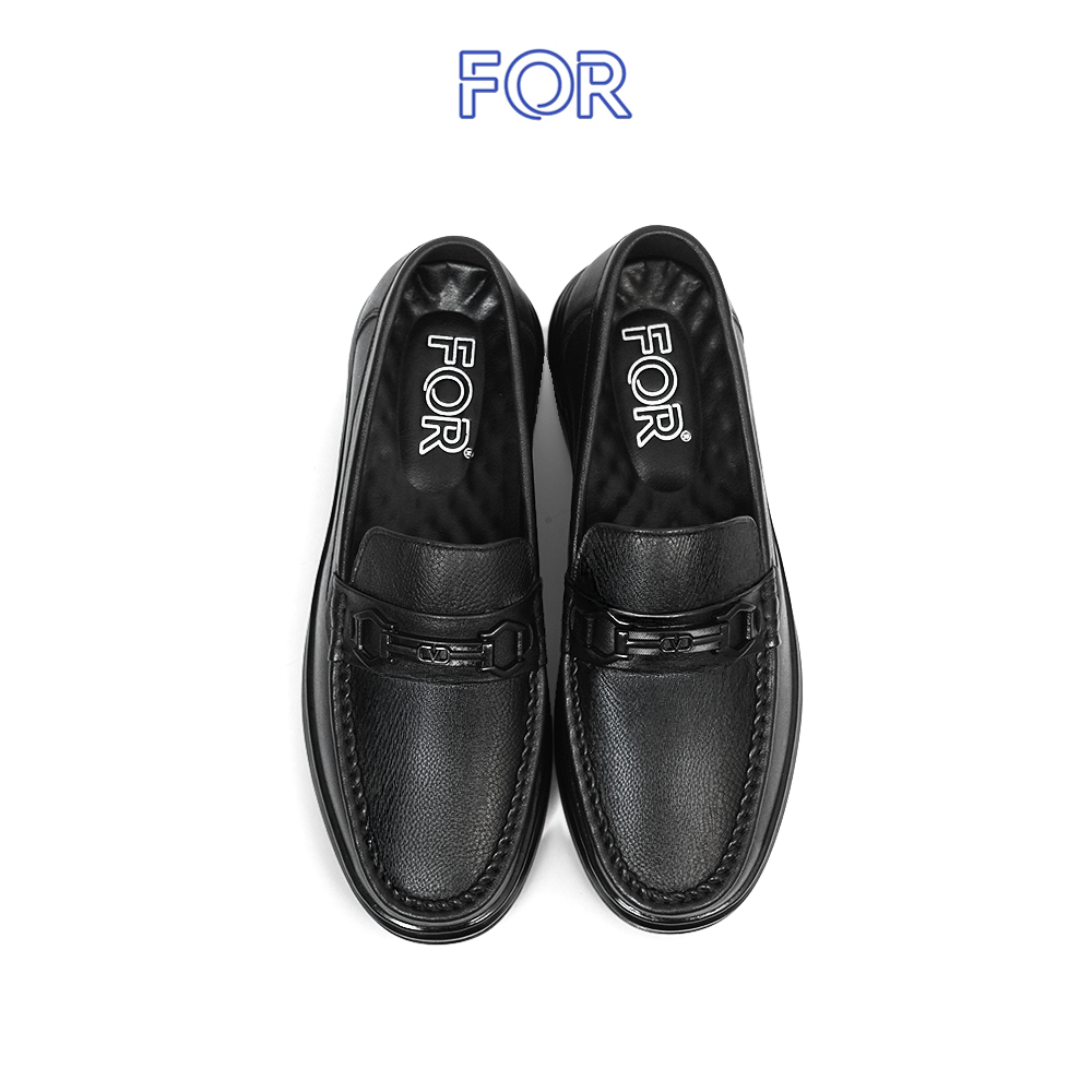 GIÀY LƯỜI MOCCASIN DA HẠT MÀU ĐEN MF21