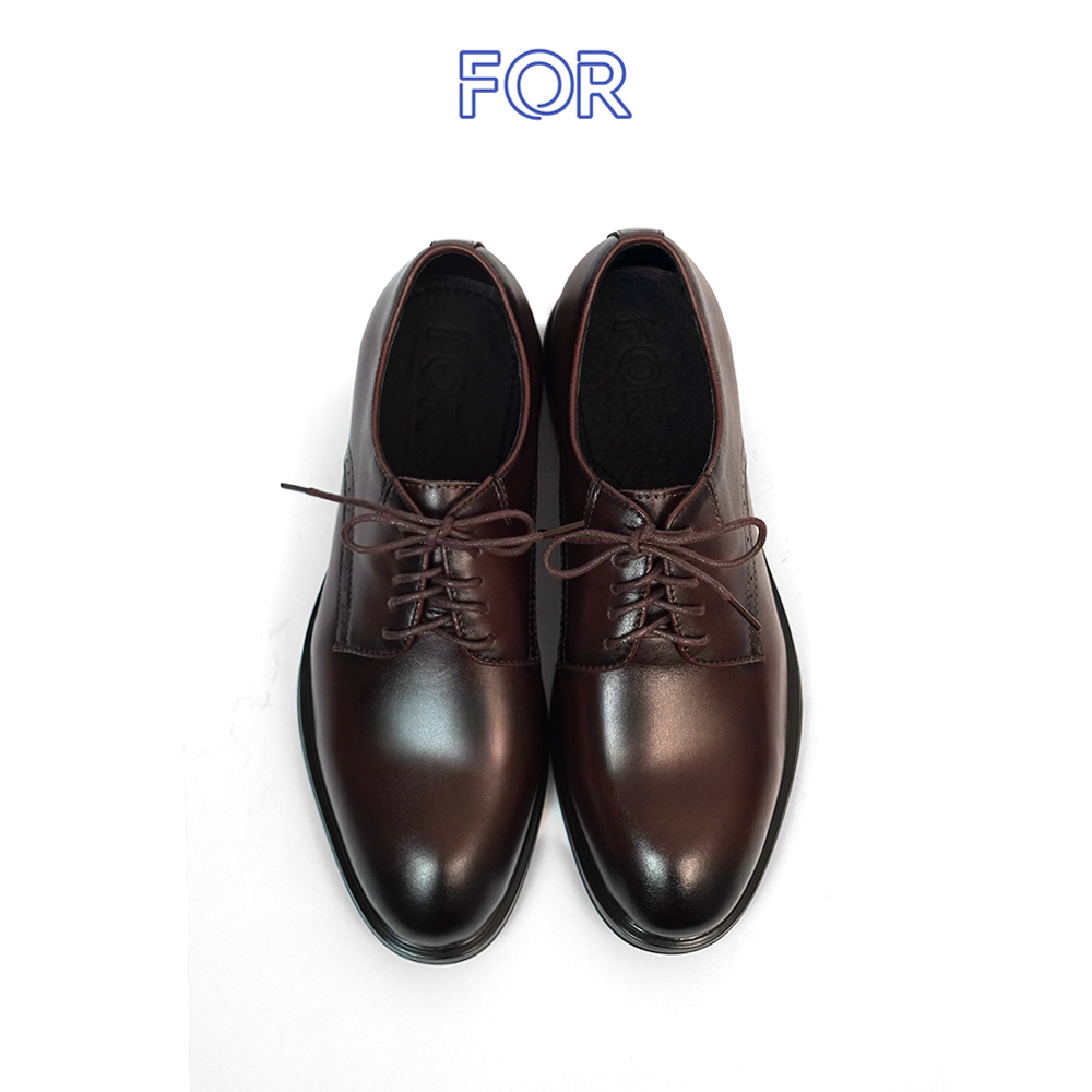 GIÀY PLAIN-TOE DERBY MÀU NÂU MŨI TRÒN DF11