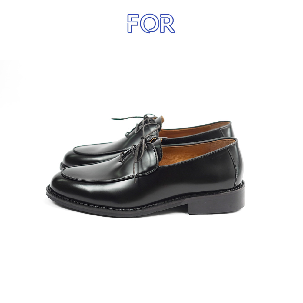 GIÀY OXFORD MOC TOE DA BÒ MÀU ĐEN OF15