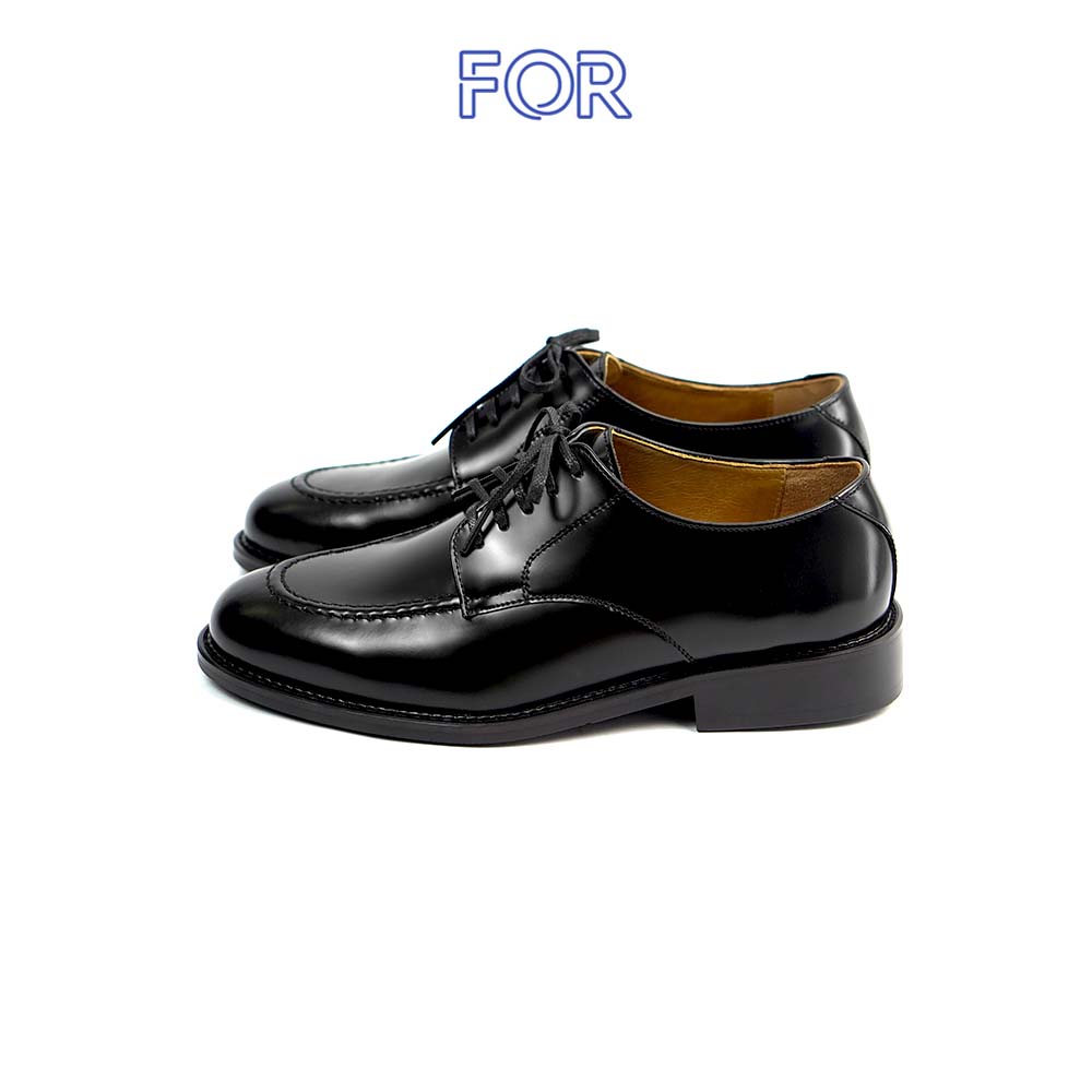 GIÀY DERBY MOC TOE DA BÒ MÀU ĐEN DF23