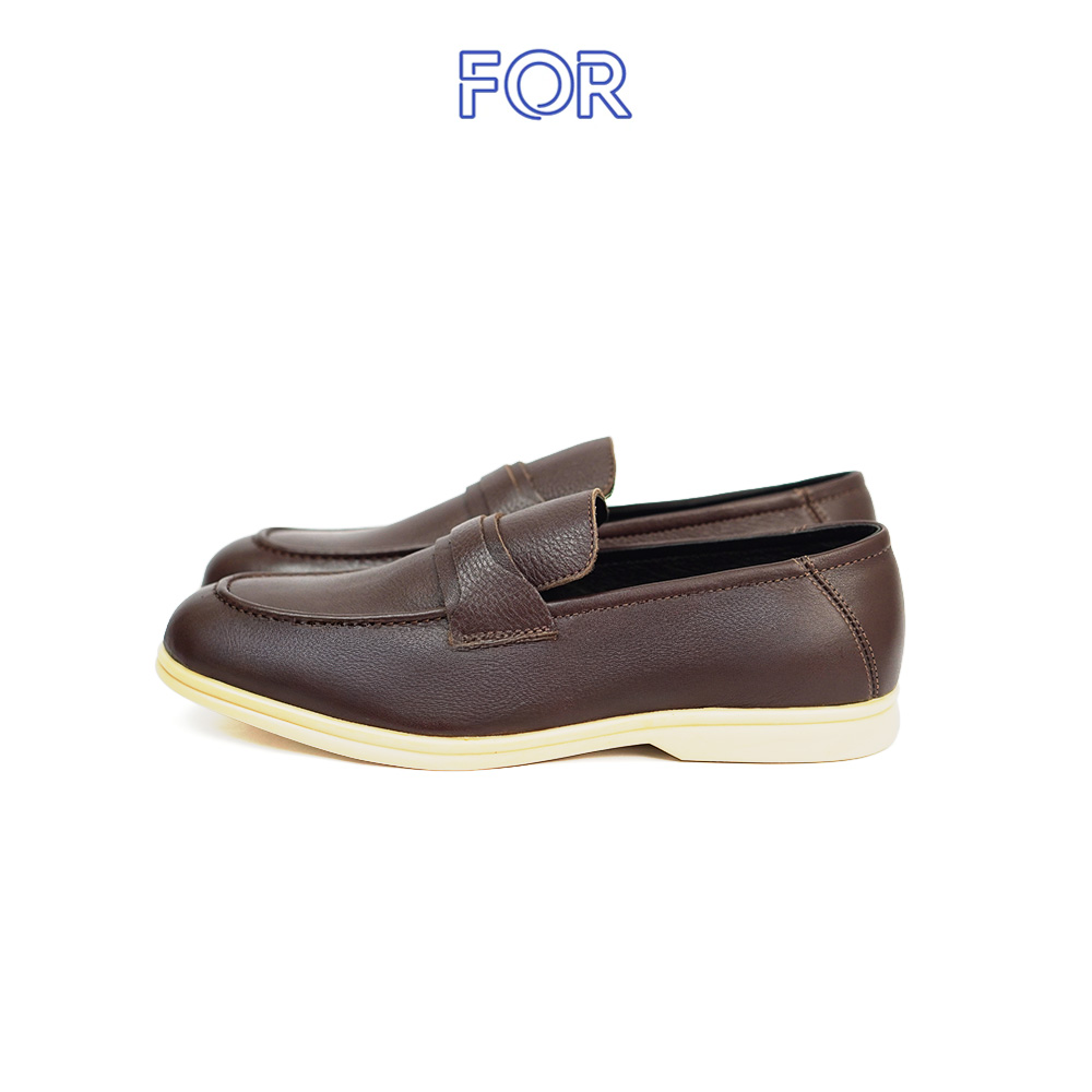 GIÀY LƯỜI PENNY LOAFERS DA BÒ MÀU NÂU PLF16