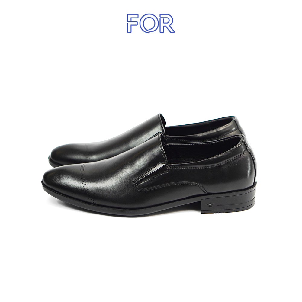 GIÀY LƯỜI LOAFER DA BÒ MÀU ĐEN CÓ HỌA TIẾT NLF04