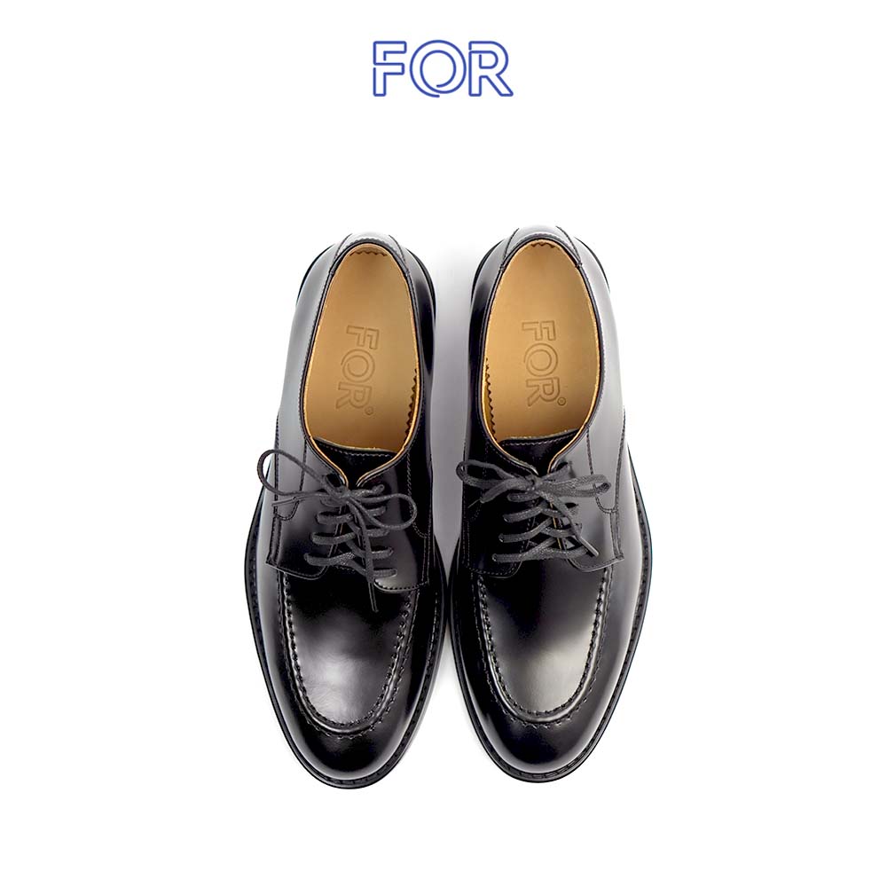 GIÀY DERBY MOC TOE DA BÒ MÀU ĐEN DF23